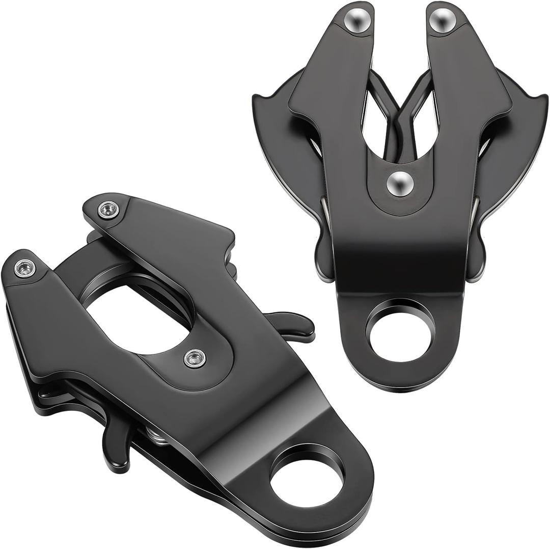 Reginary 2 Pcs Frog Clip Dog Leash Clip for Linking Quick Release Black Pet Collar Clasp Frog Cable Dog Leash Buckle Chain Replacement Clasp