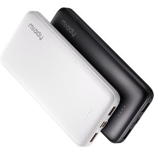 Miady 2-Pack 10000mAh Dual USB Portable Charger, USB-C Fast Charging Power Bank, Backup Charger for iPhone 15/14/13, Galaxy S23/22, Pixel and etc