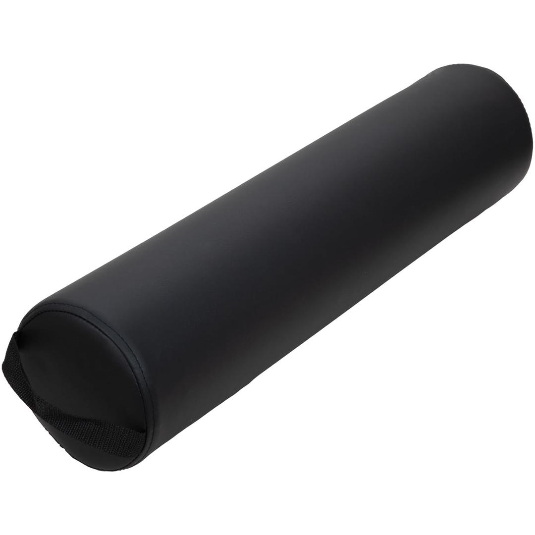 ForPro Full Round Bolster Pillow, Black, Oil and Stain-Resistant, for Massage and Yoga, 6 R x 26 L