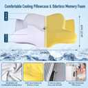 Cervical Pillow for Neck Pain Relief - Ergonomic Pillow for Sleeping Side Sleeper Pillow for Adults, Contour Neck Pillow Cooling Memory Foam Pillows, Orthopedic Bed Pillow(White & Grey)