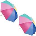 Rio Brands Wave Beach Clamp-On Umbrella, Multicolor, 4 ft Canopy, 2-Pack