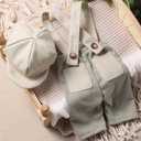 Ylsteed Newborn Boy Photoshoot Outfits 2Pcs Newborn Photography Girl Baby Photography Props Baby Gentleman Suit Photography Outfits Boy Suspender Pants with Beret 9-12lbs/0-3 Months (Light Green)