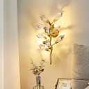 TOCHIC Crystal Wall Sconces Lighting, Modern Gold Wall Light Fixture, Elegant Vanity Wall Lighting Mount for Living Room Bedroom Bathroom Vanity Light Fixture for Indoor Hallway Doorway Stairway