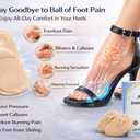 3 x Metatarsal Pads for Women Ball of Foot Cushions for High Heels, Non Slip Gel Shoe Inserts for All Day Pain Relief, Reusable Clear Foot Pads (2 Pairs)