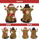 CRCZK Highland Cow Winter Decor, Winter Decorations Indoor/Outdoor, Farmhouse Table Centerpieces Decorations, Highland Cow Decor Winter Gifts