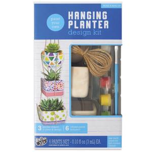 Anker Play Products Paint Your Own Hanging Planter Design Kit - Kid's Custom Paint Design Planter Set - Includes 1 Ceramic Planters, 6 Ceramic Paints, Brush & 13 Ft of Rope