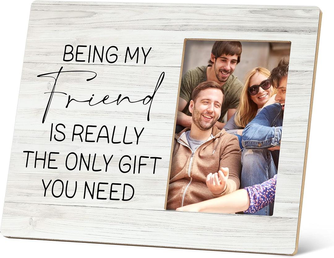 SRADMO Being My Friend is Really the Only Gift You Need Picture Frame, Best Friend 108 inch Wooden Tabletop Photo Frame for Women Girls,Friendship Gifts for Women Friends Female BFF Bestie