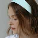 3 x Light Blue Headband for Women 2 inch Wide Thick Blue Head Bands for Women's Hair Non Slip Fashion Womens Headband Satin Cute Light Blue Headbands for Girls