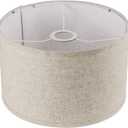 Lampshade for Floor Lamp, Table Lamp, Bedside Lamp, Fabric Drum Lampshade Classic Modern Style, Spider Fitter, Linen - Beige