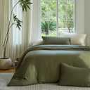 DOZ Duvet Cover Set, 100% Viscose derived from Bamboo, Organically Grown, Buttery Soft, Cooling Duvet Covers, High GSM, 1 Duvet Cover and 2 Pillowcases, 106"x90" (Olive, King/Cal King)