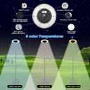Solar Street Light Outdoor with Three-Color Light Strip and Motion Sensor, Lamp Head