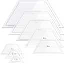 Kigley 8 Pcs Half Hexagon Quilting Templates and Rulers 1/1.5/2/3/4/5/6/7 Inch Acrylic Quilting Ruler with 1/4 Inch Seam Allowance for Cutting Pattern DIY Sewing Craft(Clear)