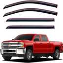 in-Channel Window Visors Rain Guards for 2014-2018 Chevy Silverado/GMC Sierra 1500 Crew Cab, Window Vent Wind Shades Deflectors for 2015-2019 Silverado/Sierra 2500HD 3500HD Full-Size Cab