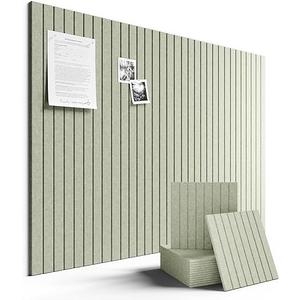 Fluxynara Large Felt Bulletin Board 48" x 36" Cork Board Alternative-12 Pack with 70 Safe Removable Adhesive Tabs, Cork Boards for Walls Cork Board for Home Office Classroom Pin Board - Sage Green