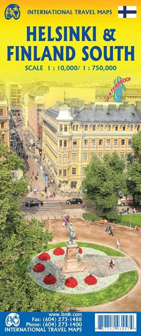 Helsinki and Southern Finland Travel Reference Map 1:10,000/1:750,000 WP 2025 Edition (WORLD CITY MAP)