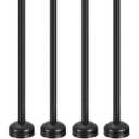 uxcell 4 Set Ceiling Mount Curtain Rod Bracket, Fit 25mm/0.98" Pipe Length 500mm/19.69" Stainless Steel Curtain Rod Hooks Hangers for Walls Wardrobe Pipe Curtain Pipe, Black