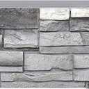 6-Pack Faux Stone Wall Panels, Exterior Interior, Fogstone, Full Panel