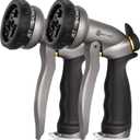 AUTOMAN Garden Hose Nozzle - 2 Pack, 100% Metal High Pressure Spray Nozzle, Labor-Saving Design, Heavy Duty for Garden Watering, Car Washing, Window Cleaning, Pets Bathing