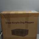 Clear Acrylic Dog Play Pen Indoor - 39 Inch 8-Panel Pet Enclosure for Small Dogs & Cats, Outdoor Use with Door, Easy Assemble & Cleaning