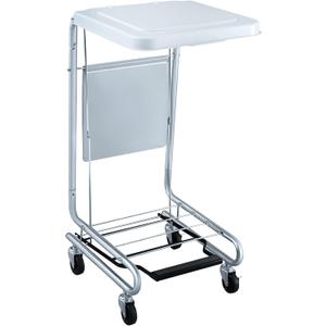 1 Pcs Hamper Stand with Step-on Foot Pedal and Self-closing Lid, Laundry Room Storage, Metal Frame, Holds 30-33 Gallon Capacity Bags for Dorm, Hotel, Home (Bags Not Included)