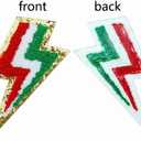 3 x FAZHBARY 12 PCS Lightning Iron On Patch Gold Edges Chenille Bolt Patches Lightning Bolt Applique for DIY Clothes Decor