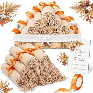 Twistover 39 Pack Wedding Shawl and Wrap for Guests Bulk 71x28 Inch, Orange, 70 x 180 cm