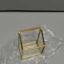 Feyarl Gold Glass Vertical Business Card Holder Business Cards Display Stand Clear Name Card Organizer Storage for Office Meeting Desk Countertop