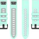 Sport Strap Compatible with Garmin Forerunner 955/955 Solar Band Breathable Silicone Watch Band Wristbands Adjustable Replacement Bands for Forerunner 955 Women&Men (NavyGreen&Black&DarkBlue) (Black&Pink&Teal)