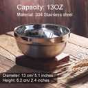 6 Pack 304 Stainless Steel Bowls for Kids and Adults, 13 oz Double-walled Insulated Snack and Cereal Bowl, Durable Metal Kitchen Bowl for Soup, Salad, Breakfast, Lunch, Dinner, Silver, Dishwasher Safe