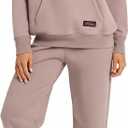 Womens 2 Piece Sweatsuit Set, 2025 Casual Long Sleeve Hoodie with Loose Wide Leg Sweatpants for Fall and Winter (Medium, Coffee Gray)