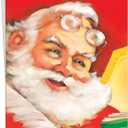 2 x Chuck's Card-O-Rama Grandson Christmas Card - Large Card Opens to 10" x 7.75" - MADE IN CHICAGO - Classic Santa Claus - Premium Envelope & Sturdy Mailer - PERFECT 1004