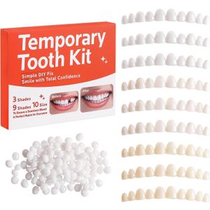 Tooth Repair kit for Filling The Missing Broken Tooth and Gaps-Moldable Fake Teeth and Thermal Beads Replacement Kit for Women and Men