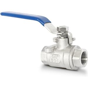 3/8" NPT Full Port Ball Valve, Female x Female Thread 2-Piece Heavy Duty Ball Valve with Blue Locking Handles 1000WOG for Water Oil Gas (3/8", DN10)