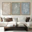 Anyzal Extra Large Boho Botanical Framed Wall Art 24x36 Inch Farmhouse Floral Painting Modern Minimalist Artwork for Living Room Bedroom Dining Room Set of 3