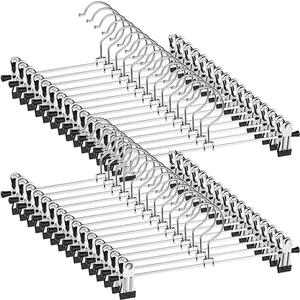 NORTHERN BROTHERS Pants Hangers, 10Pack Skirt Hangers for Women Adjustable Hangers for Men Kids Jeans Pant Trouser Clothes Space Saving