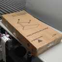 Vaunn Medical Pneumatic Adjustable Overbed Bedside Table with Wheels (Hospital and Home Use) (Black)