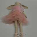 Lilly The Bunny | Beautiful Cream Cotton Linen Plush Doll with Floppy Ears, Arms & Legs | Authentic Pink Ballerina Tutu, Slippers & Cuddly Fur Top | Soothing Hand Stitched Face