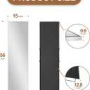 Delma Full Length Mirror,Large Floor Mirror with Aluminum Frame for Bedroom, Bathroom, Living Room,Wall Mount or Freestanding Design, Silver, 56" L x 15" W x 1Pcs