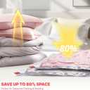 IDEATECH 12Pack Vacuum Storage Bags with Electric Pump, Jumbo Vacuum Seal Bags for Clothing, Bedding & Blankets, Heavy Duty Compression Space Saver Bags with Airtight Seal, Seasonal Storage-4M+4L+4XL