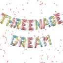 Wonmelody Threenager Birthday Decorations Threenage Dream Balloon Banner with Cloud Balloon Little Miss Threenager Baby Girls Decor Pastel Rainbow 3rd Birthday Decorations for 3 Year Old Girl