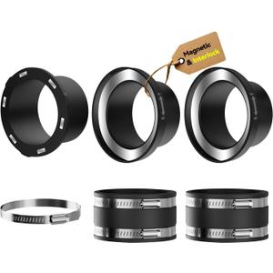 Magnetic Dust Collection Fittings for 4" Woodwork Shop Vacuums Dust Hose, One-to-Multi Quickly Connect and Interlock Dust Collector System w/1PK Mag Port Connector+2Set 4"Coupler