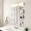 Design House Cyprus 25-in. Wide Medicine Cabinet, 3 Frameless Mirrored Doors, 2 Interior Shelves, Pre-Assembled, Surface or Recess Mounted, White/Clear, 25.1 in. W x 4.4 in. D x 24.5 in. H, 597484