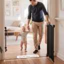Babelio Removable & No Bottom Bar Baby Gate, 29-43" Hardware Mounted (Drill Needed)| Wide Walk-Thru| Auto-Close Safety Dog/Pet Gate for Stairs & Doorways (Black, 29-43" W, 30" H)
