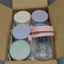 6 Pack Overnight Oats Containers with Lids and Spoons, 16 Oz Glass Mason Overnight Oats Jars, Large Capacity Airtight Jars for Milk, Cereal, Fruit