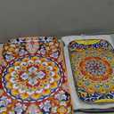 vancasso Serving Platters Set of 3, 16"/14"/12" Inch Rectangular Trays - Serving Platter Extra Large, Bohemian Ceramic Serving Dish for Entertaining Food, Microwave & Dishwasher Safe, Colorful