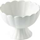 WAIT FLY Macaron Color Ceramic Dessert Trifle Ice Cream Pudding Serving Bowl for Fruit, Salad, Candy, Snack-White-6 OZ