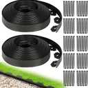 1.5 Inch x 100FT Garden Edging Border, Plastic Edging for Landscaping with 120pcs Spikes