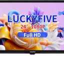 luckyfive 24-Inch Full HD (1080p) Smart TV with Wi-Fi & Bluetooth Connectivity, Android TV, Google Play Store, LED Flat Screen TV with Netflix, Disney+, YouTube, Support Local Channels & Digital TV