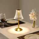HEQET Cordless Table Lamps for Home,Table,Dining Room, Gold Rechargeable Lamps, USB Charge 12'' Tall LED Brass Portable Outdoor Indoor Table Lamp with Built-in Dimmer
