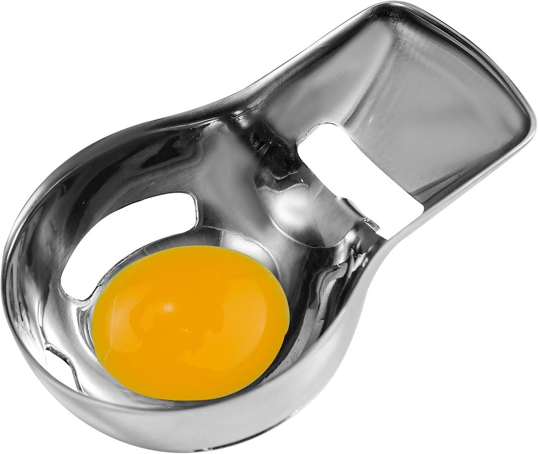 Egg Yolk Separator, Stainless Steel Egg White Splitter Separator Filter Remover Tool Home Kitchen Gadget Accessories for Cooking Baking Easy Separation (Silver)